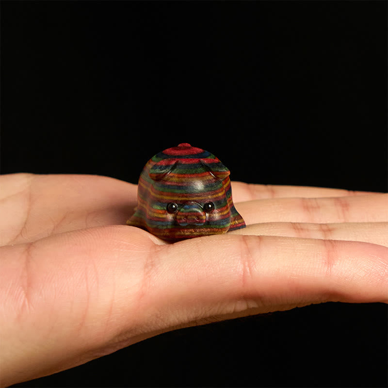 Buddha Stones2個 ミニ レインボー ユーカリ 豚 彫刻 ポジティブ デコレーション - image 3