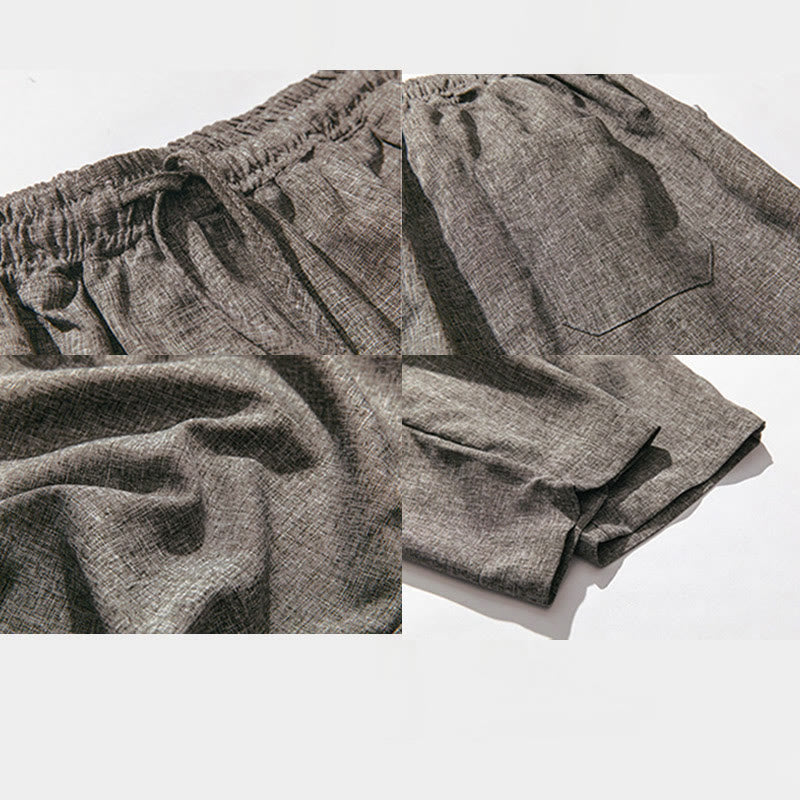 Buddha Stonesサマープレーン メンズ 7-8丈 コットンリネンパンツ ポケット付き - image 9