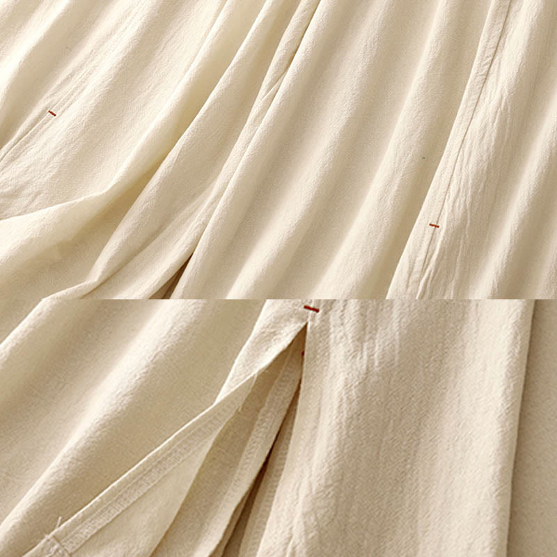 Buddha Stonesカジュアル サイドスリットデザイン コットン レディース ワイドレッグ 7-8丈パンツ ポケット付き - image 9