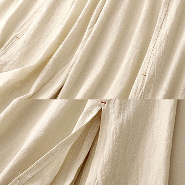 Buddha Stonesカジュアル サイドスリットデザイン コットン レディース ワイドレッグ 7-8丈パンツ ポケット付き - image 9