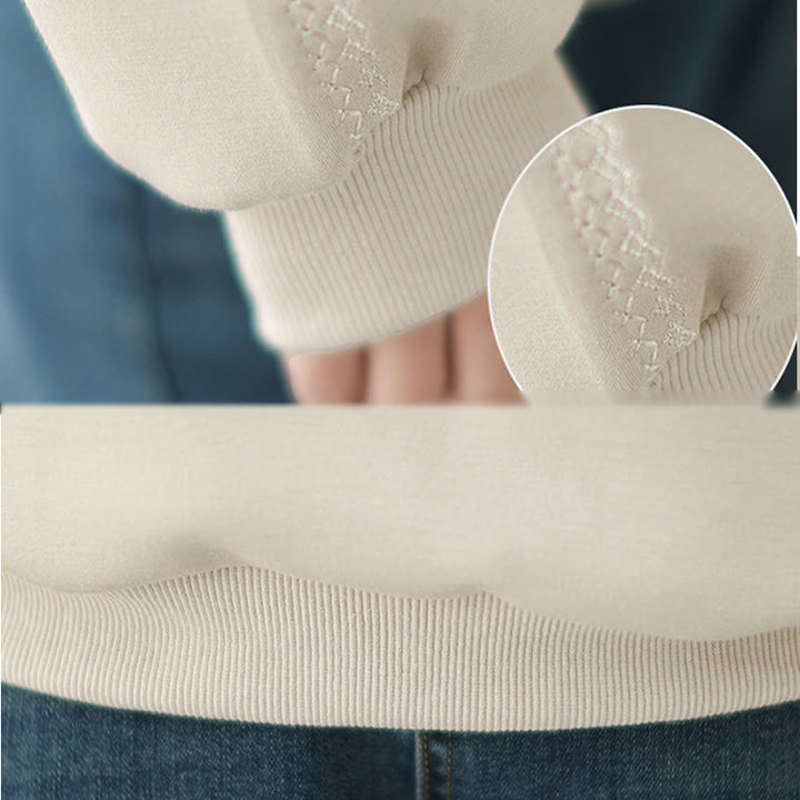 Buddha Stones秋 無地 クルーネック コットン プルオーバー レディース スウェットシャツ  - image 7