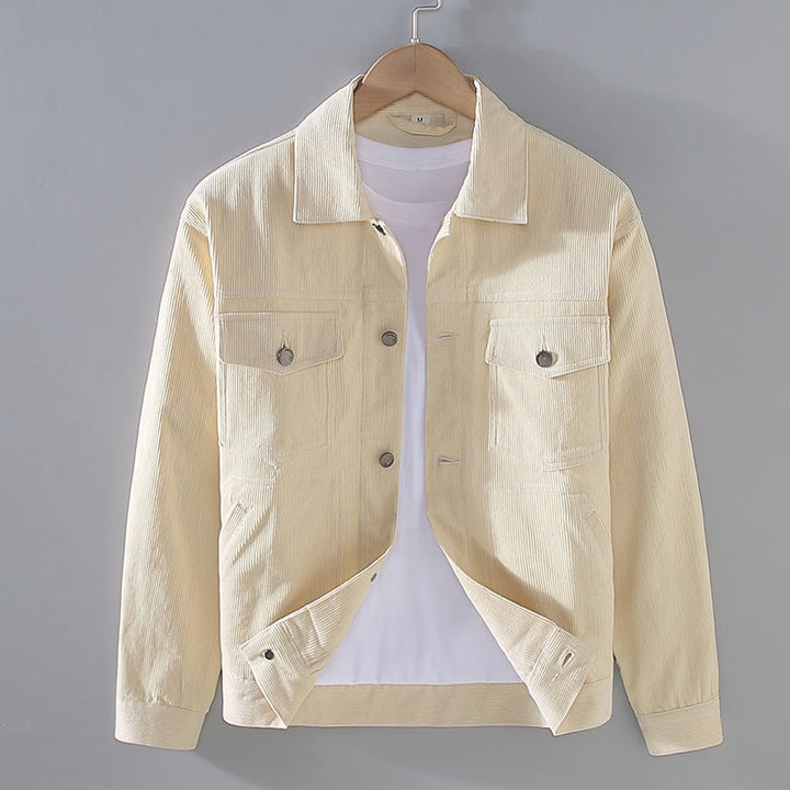 Buddha Stones無地 長袖 ボタンデザイン メンズ コットンジャケット シャツ ポケット付き - オールドレース - US/UK/AU42、 EU52 (3XL) - image 1