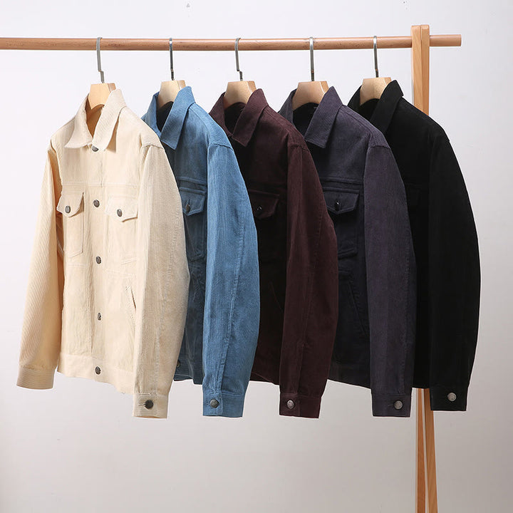 Buddha Stones無地 長袖 ボタンデザイン メンズ コットンジャケット シャツ ポケット付き - image 11