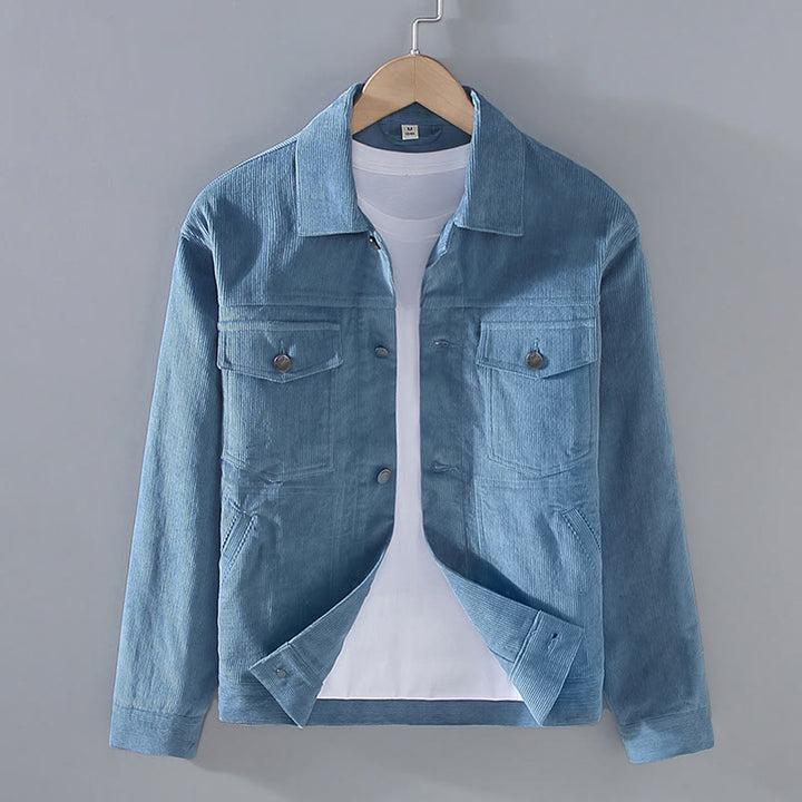 Buddha Stones無地 長袖 ボタンデザイン メンズ コットンジャケット シャツ ポケット付き - スティールブルー - US/UK/AU42、 EU52 (3XL) - image 8