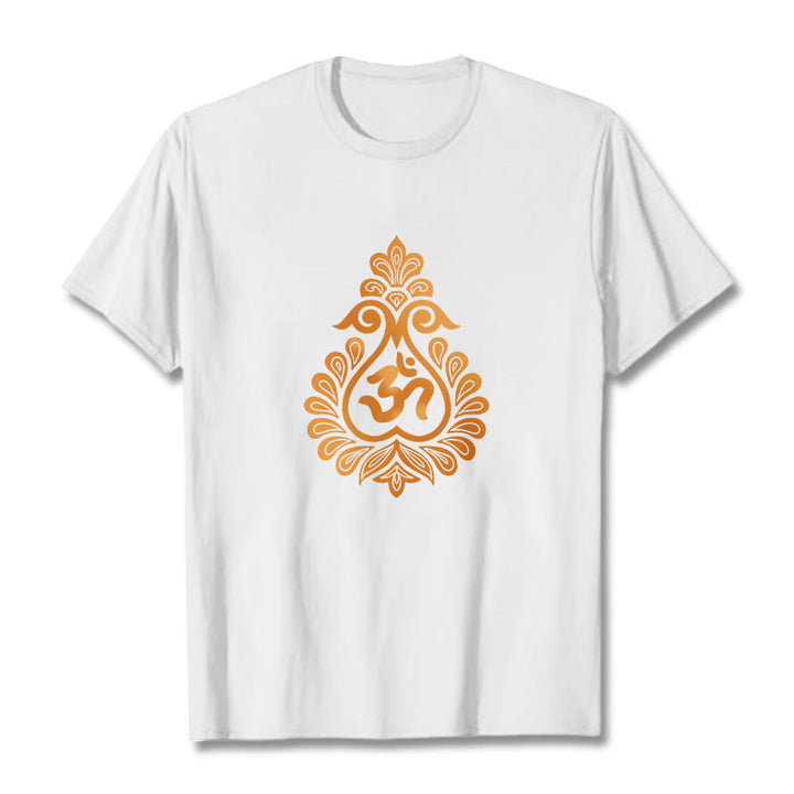 Buddha StonesひょうたんOMシンボルデザインTシャツ - 白 - 2XL - image 1