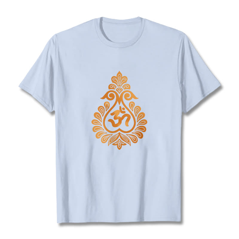Buddha StonesひょうたんOMシンボルデザインTシャツ - ライトシアン - 2XL - image 11