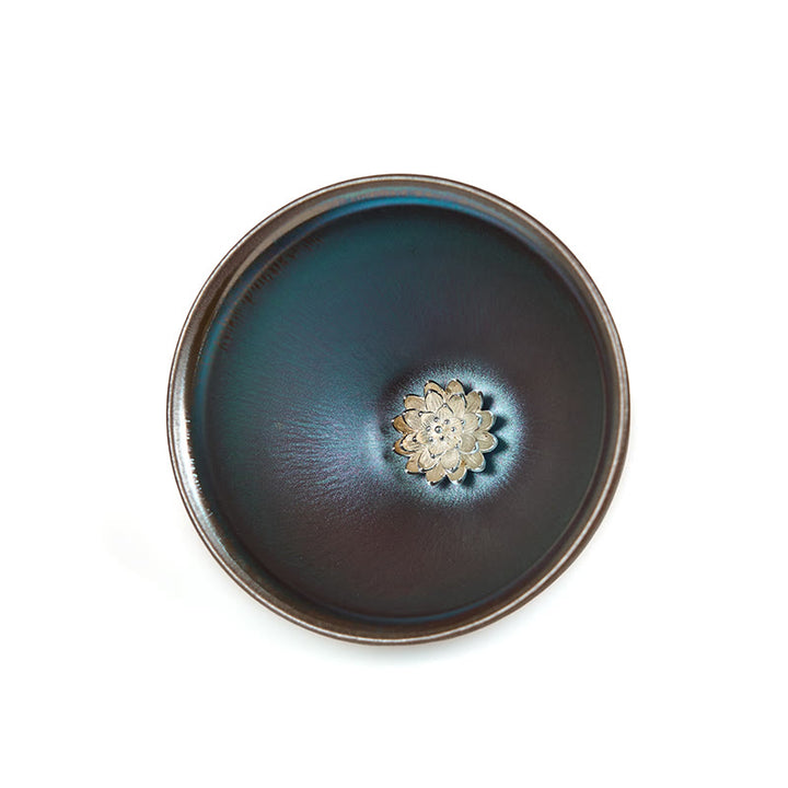 Buddha Stones手作り 中国 Jianzhan 蓮の花 ブルー パープル セラミック ティーカップ カンフー ティーカップ 150ml - image 8