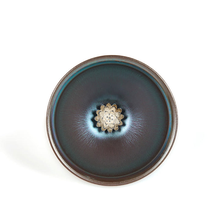 Buddha Stones手作り 中国 Jianzhan 蓮の花 ブルー パープル セラミック ティーカップ カンフー ティーカップ 150ml - image 7