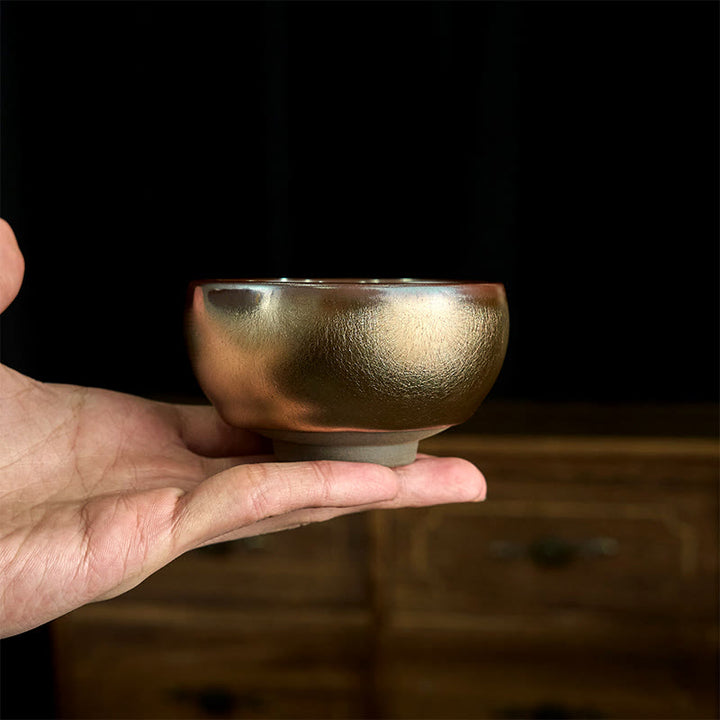 Buddha Stones手作り 中国製 建禅 鯉 蓮の葉 陶器 ティーカップ カンフー ティーカップ 150ml - image 4