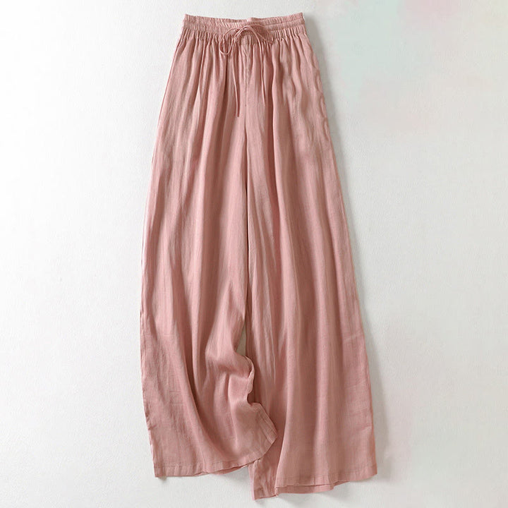 Buddha Stones無地 レースアップ レディース ワイドレッグパンツ - ピンク - US8-10,UK/AU12-14,EU40-42 (2XL) - image 23
