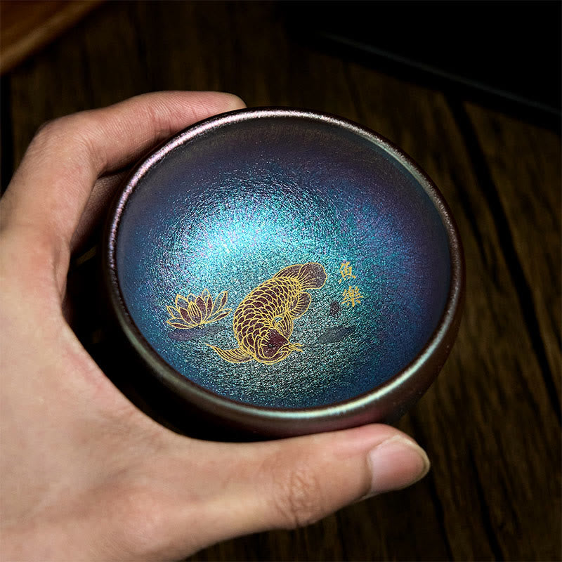 Buddha Stones手作り 中国製 建禅 鯉 蓮の葉 陶器 ティーカップ カンフー ティーカップ 150ml - image 13