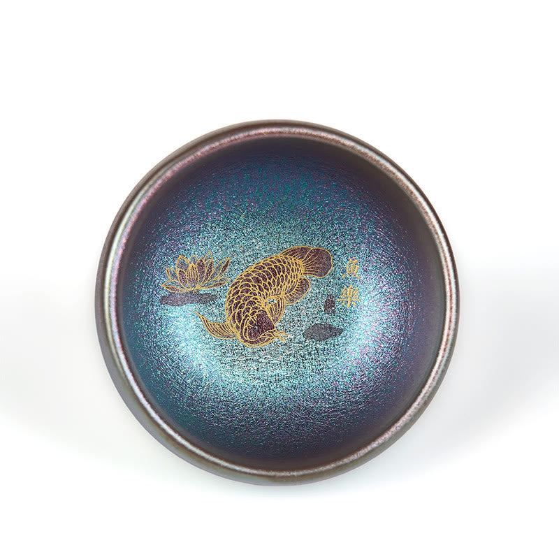 Buddha Stones手作り 中国製 建禅 鯉 蓮の葉 陶器 ティーカップ カンフー ティーカップ 150ml - image 16