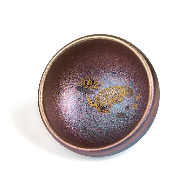 Buddha Stones手作り 中国製 建禅 鯉 蓮の葉 陶器 ティーカップ カンフー ティーカップ 150ml - image 26