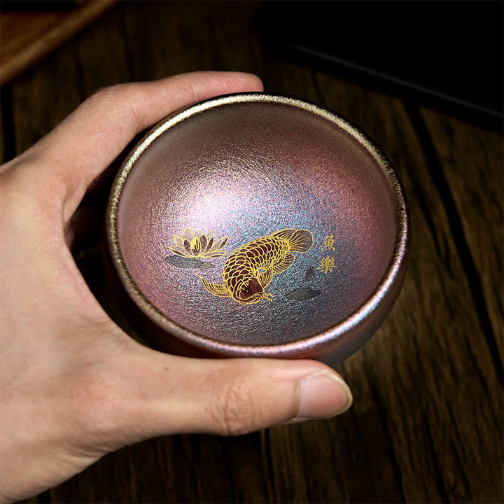 Buddha Stones手作り 中国製 建禅 鯉 蓮の葉 陶器 ティーカップ カンフー ティーカップ 150ml - image 22