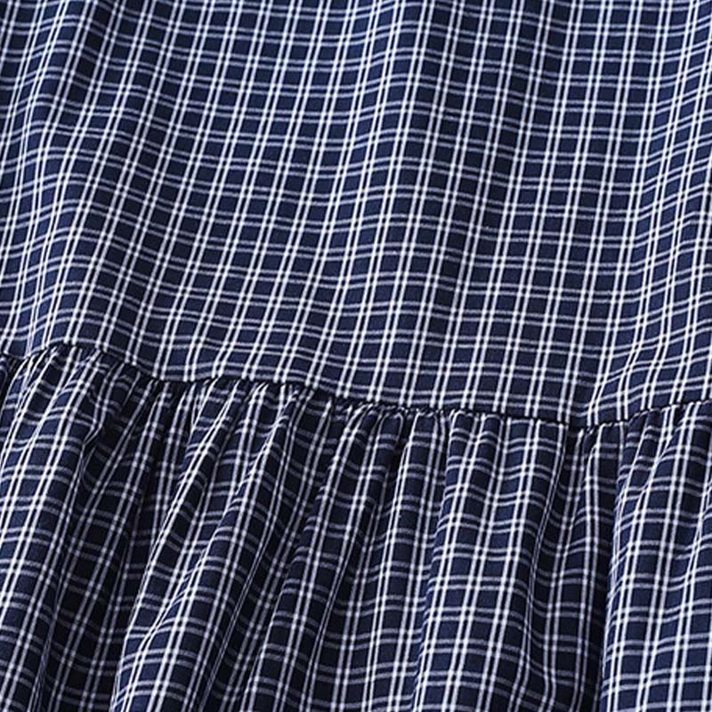 Buddha Stonesカジュアル チェック柄 ボタン ランタン 長袖 コットン ミディドレス - image 15