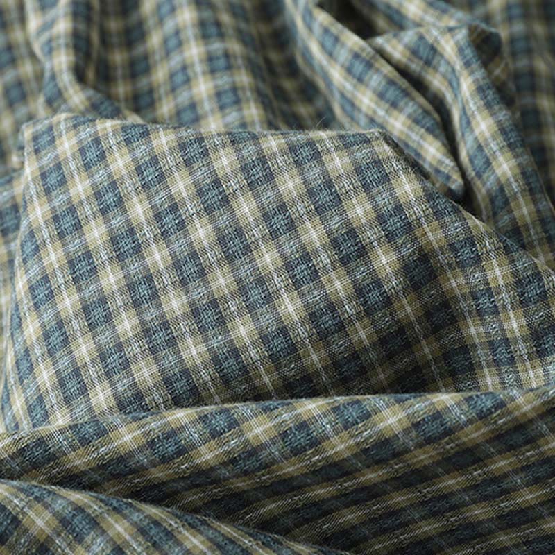 Buddha Stonesカジュアル チェック柄 ボタン ランタン 長袖 コットン ミディドレス - image 8