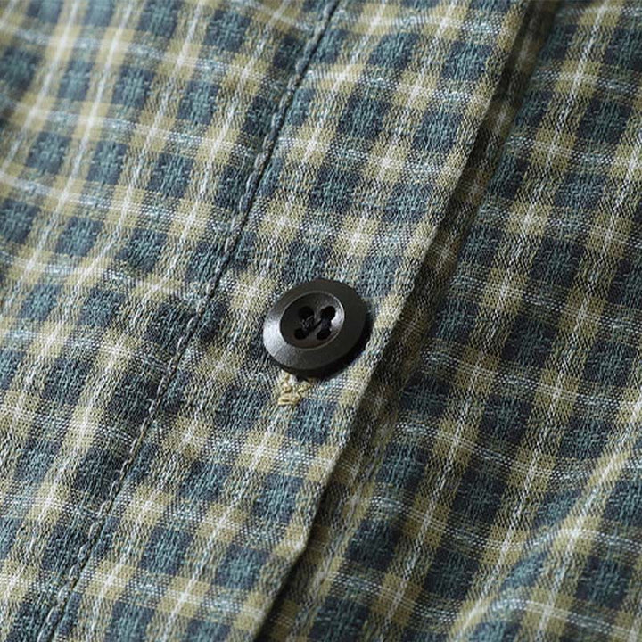 Buddha Stonesカジュアル チェック柄 ボタン ランタン 長袖 コットン ミディドレス - image 7