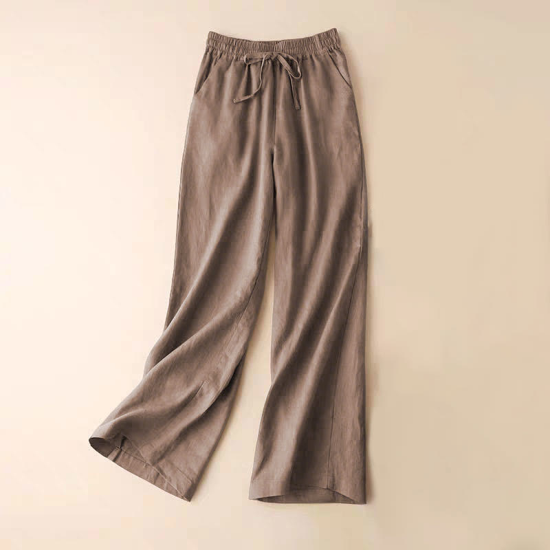 Buddha Stonesカジュアル ハイウエスト レースアップ ワイドレッグパンツ ポケット付き - タン - US12、 UK/AU16、 EU44 (3XL) - image 28