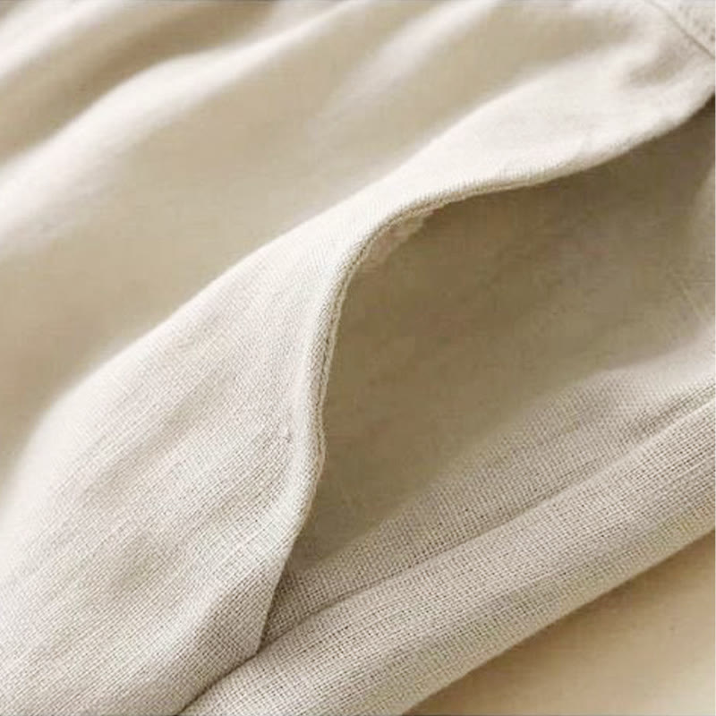 Buddha Stonesカジュアル ハイウエスト レースアップ ワイドレッグパンツ ポケット付き - image 26