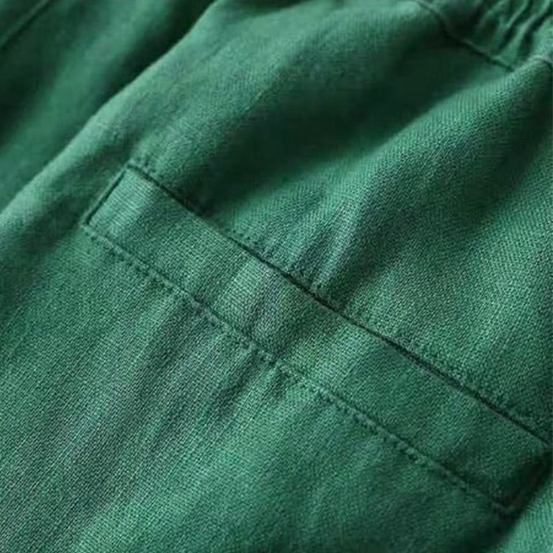 Buddha Stonesカジュアル ハイウエスト レースアップ ワイドレッグパンツ ポケット付き - image 16