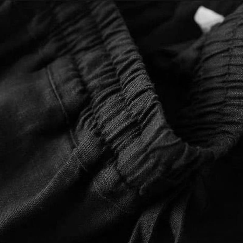 Buddha Stonesカジュアル ハイウエスト レースアップ ワイドレッグパンツ ポケット付き - image 18