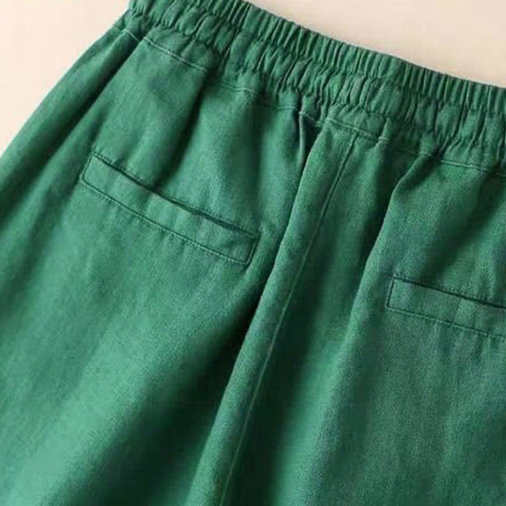 Buddha Stonesカジュアル ハイウエスト レースアップ ワイドレッグパンツ ポケット付き - image 15