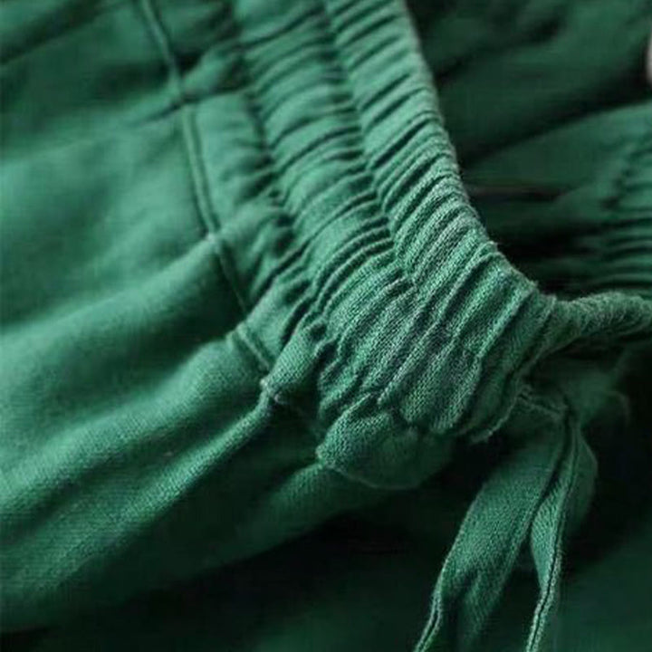 Buddha Stonesカジュアル ハイウエスト レースアップ ワイドレッグパンツ ポケット付き - image 11