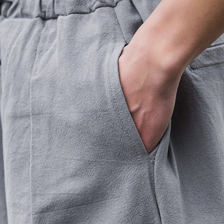 Buddha Stonesプレーン カジュアル リネン ブルマー メンズ パンツ ポケット付き - image 17