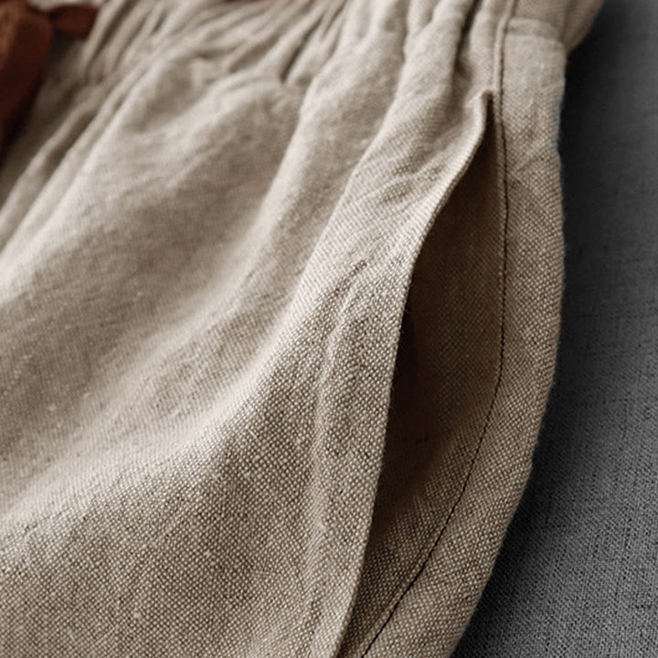 Buddha Stonesカジュアル デイリー ドローストリング シンプルデザイン レディース コットンリネン パンツ ポケット付き - image 10