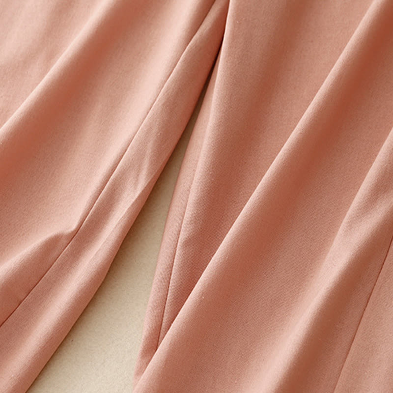 Buddha Stonesカジュアル ストレートレッグデザイン レディース コットンリネン パンツ ポケット付き - image 5