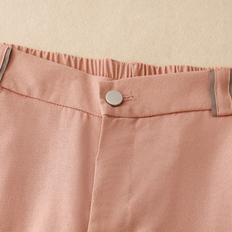 Buddha Stonesカジュアル ストレートレッグデザイン レディース コットンリネン パンツ ポケット付き - image 2