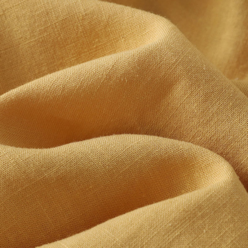 Buddha Stones無地 斜めボタン コットンリネン レディース シャツ - image 2