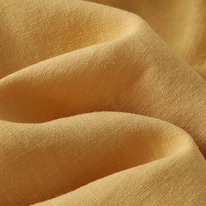 Buddha Stones無地 斜めボタン コットンリネン レディース シャツ - image 2