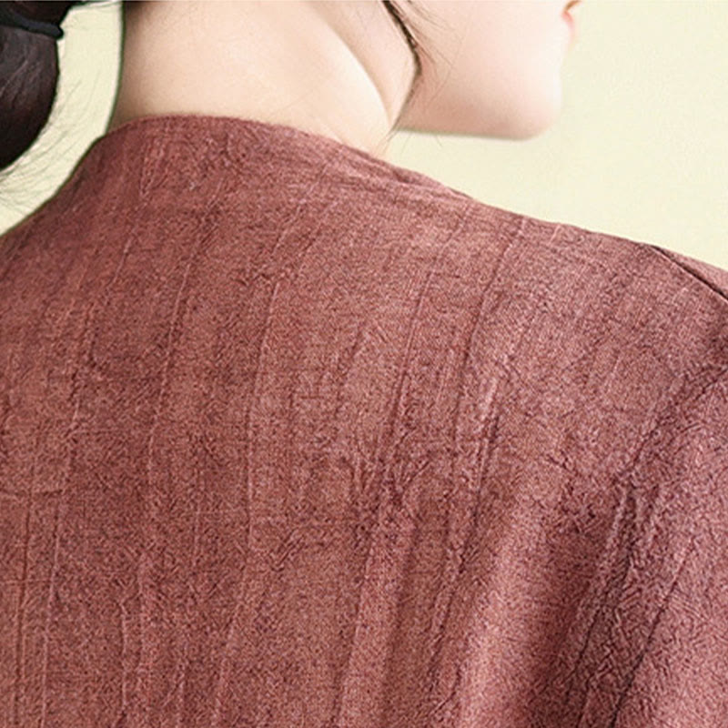 Buddha Stones無地 長袖 レディース コットンリネン ジャケット ポケット付き - image 15