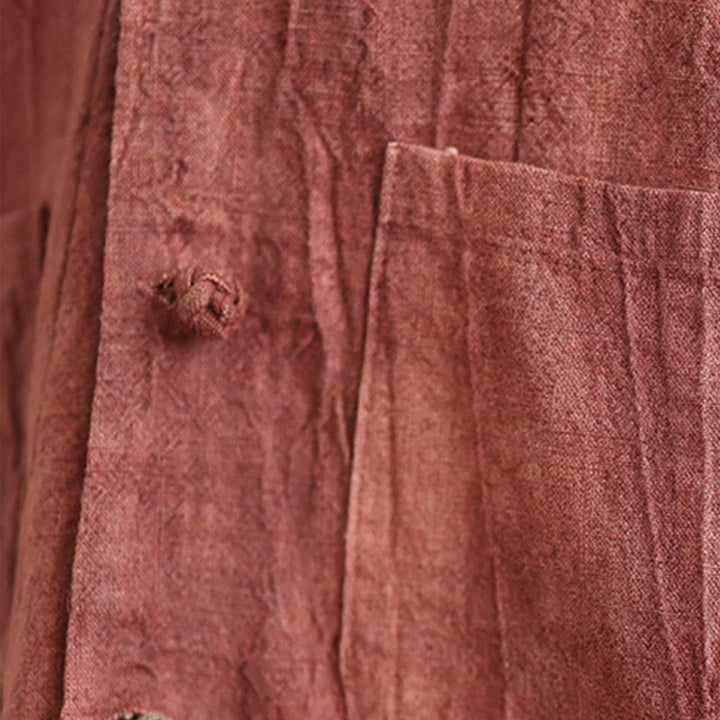 Buddha Stones無地 長袖 レディース コットンリネン ジャケット ポケット付き - image 14