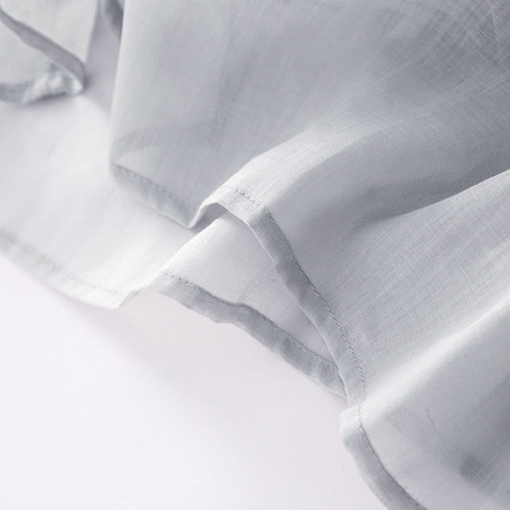 Buddha Stonesカジュアル アコーディオンプリーツ 無地 Vネック 半袖 コットン ミディドレス ポケット付き - image 29