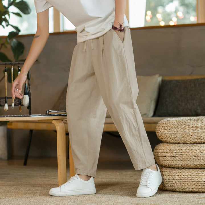 Buddha Stonesポケット付きメンズ サマーコットンパンツ - image 2