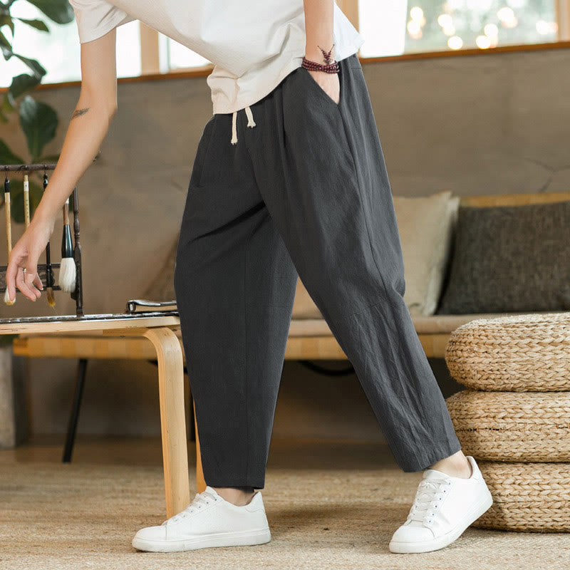 Buddha Stonesポケット付きメンズ サマーコットンパンツ - ディムグレー - US/UK/AU46、 EU56 (5XL)  - image 18