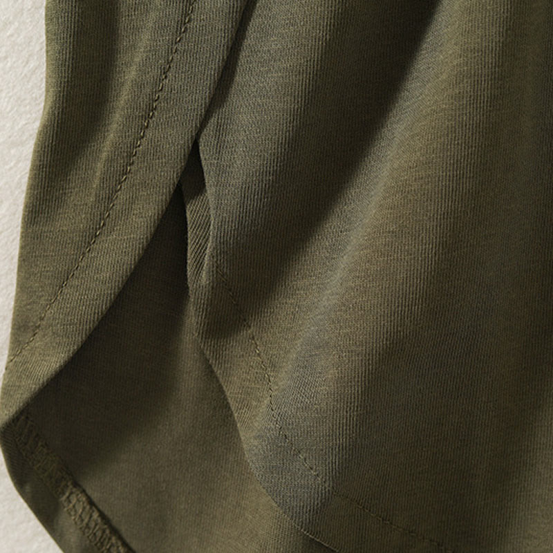 Buddha Stonesカジュアル ピュア イレギュラーヘム コットンリネン レディース ロングスリーブ Tシャツ - image 5