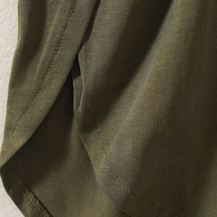 Buddha Stonesカジュアル ピュア イレギュラーヘム コットンリネン レディース ロングスリーブ Tシャツ - image 5