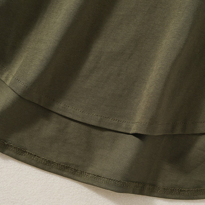 Buddha Stonesカジュアル ピュア イレギュラーヘム コットンリネン レディース ロングスリーブ Tシャツ - image 7