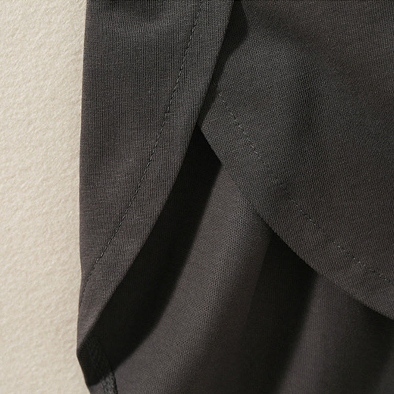 Buddha Stonesカジュアル ピュア イレギュラーヘム コットンリネン レディース ロングスリーブ Tシャツ - image 19