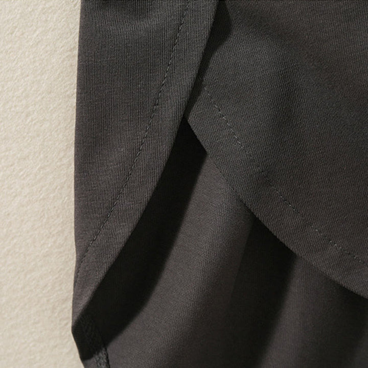 Buddha Stonesカジュアル ピュア イレギュラーヘム コットンリネン レディース ロングスリーブ Tシャツ - image 19