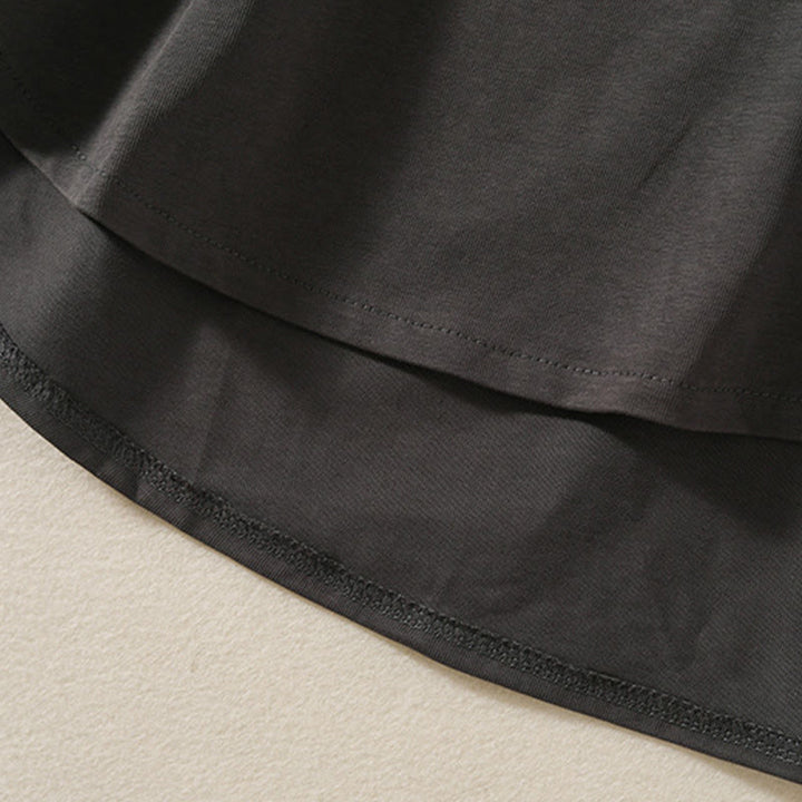 Buddha Stonesカジュアル ピュア イレギュラーヘム コットンリネン レディース ロングスリーブ Tシャツ - image 18