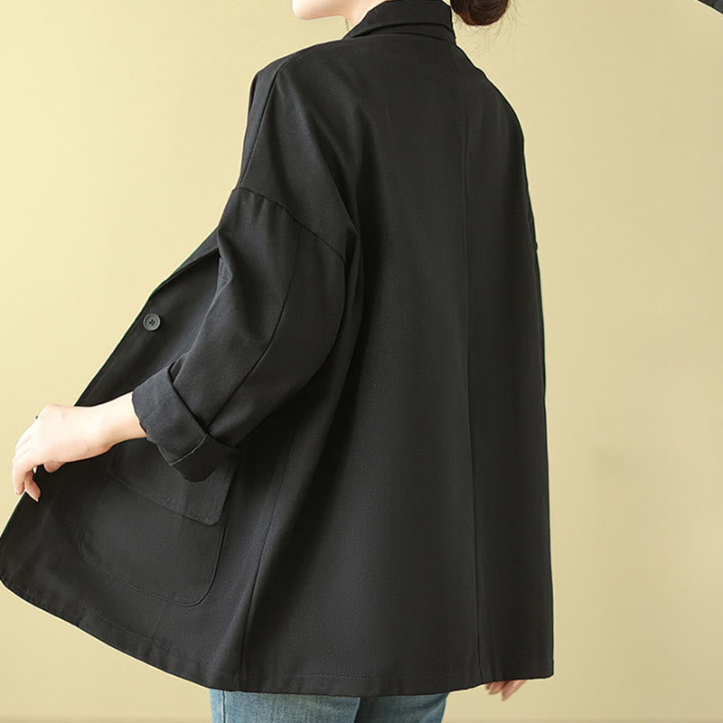 Buddha Stones無地 レディース コットン スーツジャケット ポケット付き - image 18