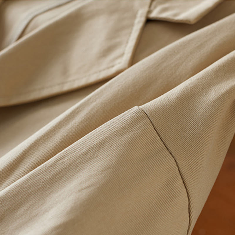 Buddha Stones無地ボタン レディース コットンスーツジャケット ポケット付き - image 8