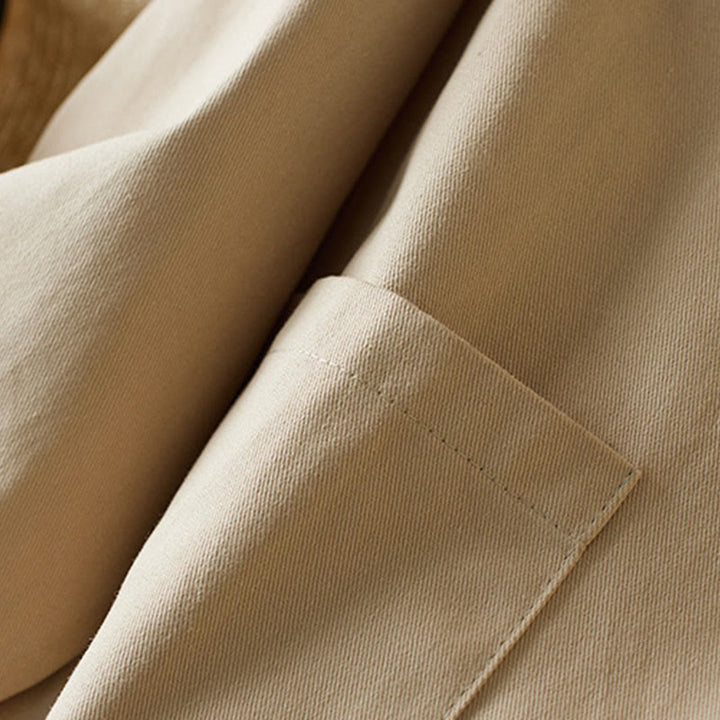 Buddha Stones無地ボタン レディース コットンスーツジャケット ポケット付き - image 4