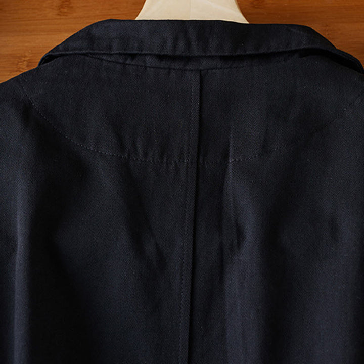 Buddha Stones無地ボタン レディース コットンスーツジャケット ポケット付き - image 12