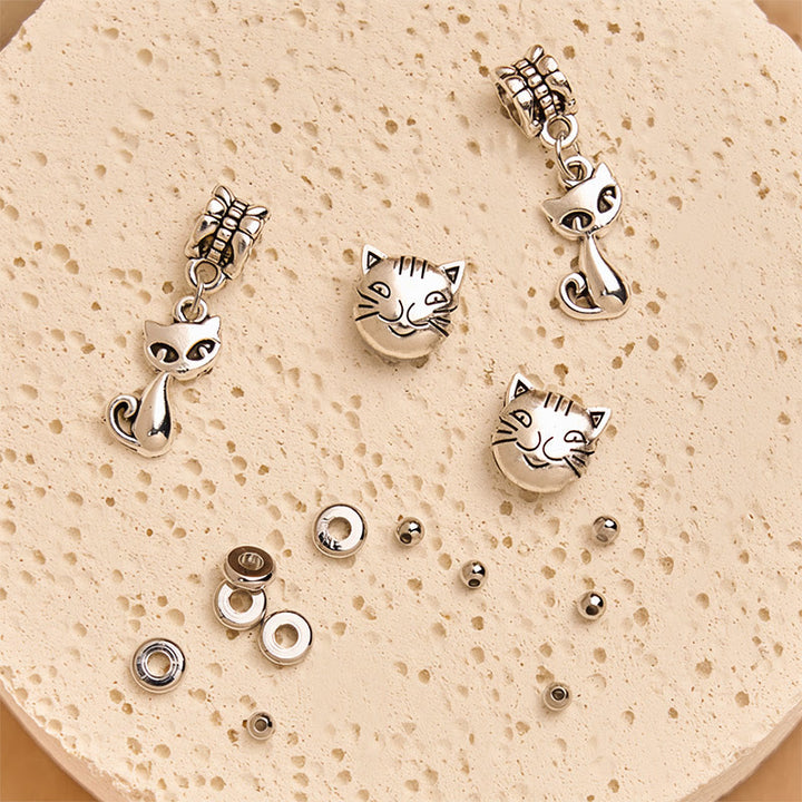 Buddha Stonesの黒と白の猫のファイヤーアゲートビーズラブブレスレット - image 5