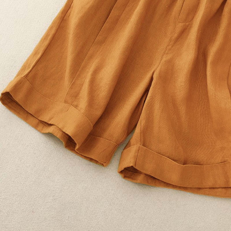 Buddha Stonesカジュアル 無地 レディース コットン ショートパンツ ポケット付き - image 4